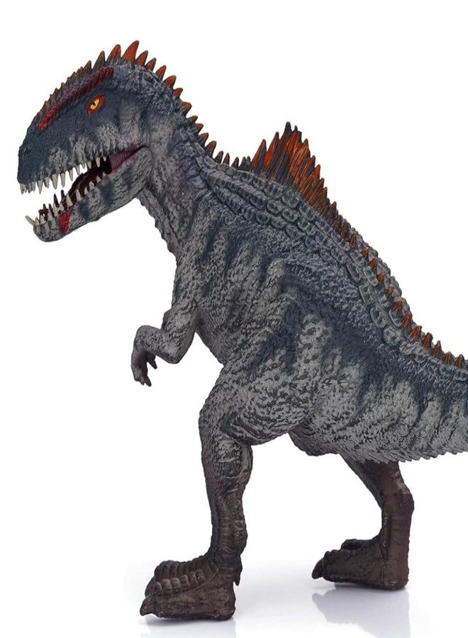 FUNFOB Giganotosaurus Dinosaur Toy Figure Jumbo Width- 21cm Dinosaur Toy Realistic Dinosaur Action Figure Educational for Boys & Girls | Giganotosaurus Grey Orange Spikes - Image 3
